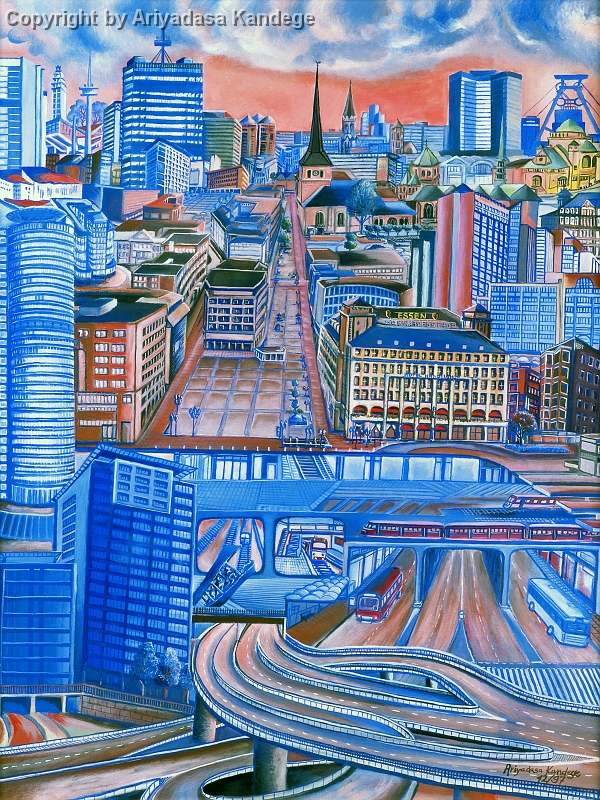 Metropole.jpg - Ruhrmetropole EssenÖlgemälde  70 x 90 cm
